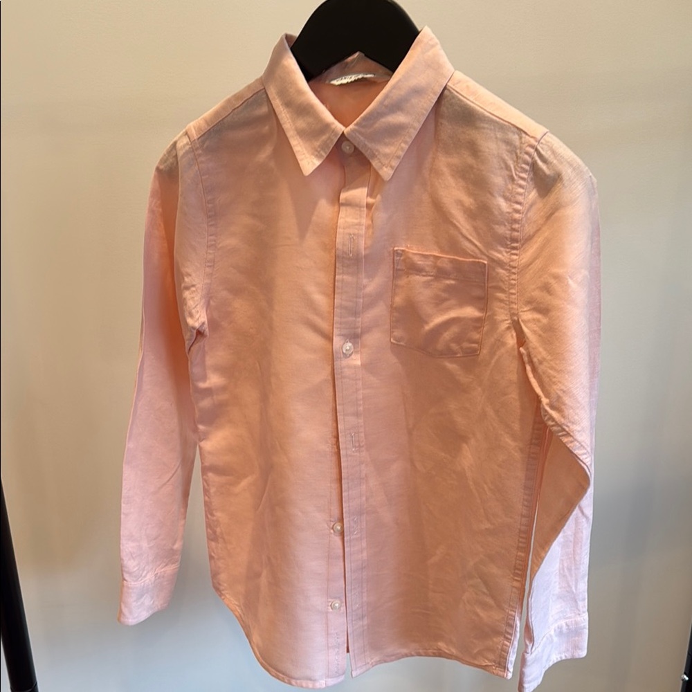 Janie and Jack size 8 boys Pink Long Sleeve Button-Up Shirt